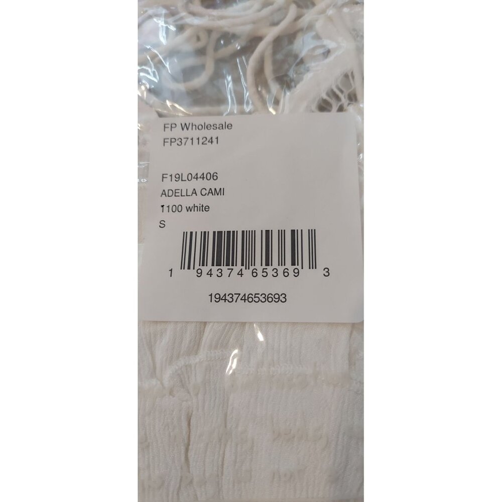 Free People Adella Cami Lace & Ruffled Hem White Tank Top Small - Picture 7 of 8